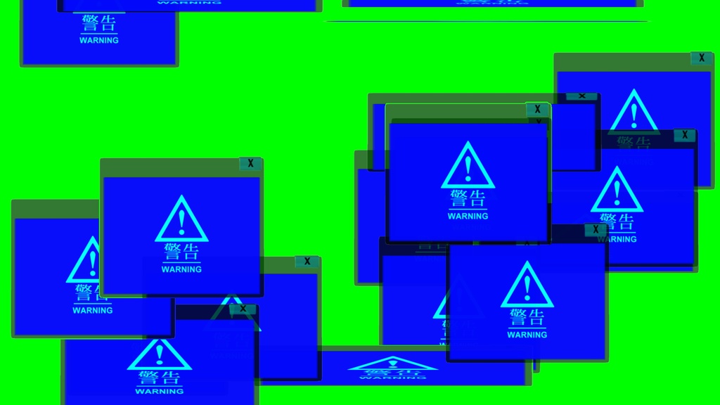 【APNG+MP4】警告窓展開【ループ+透過有】