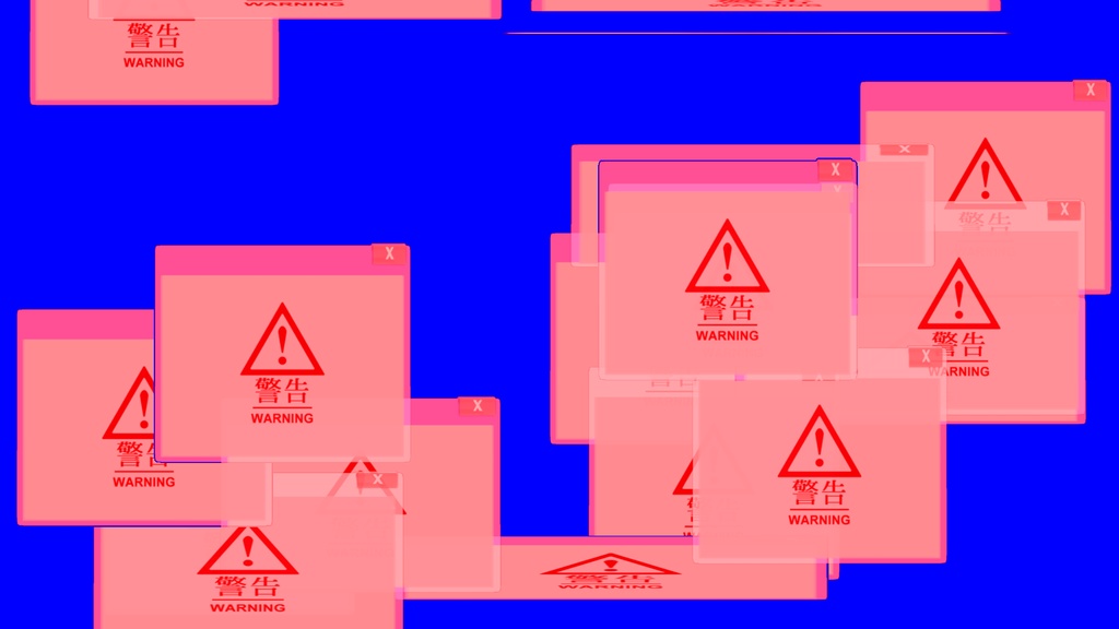 【APNG+MP4】警告窓展開【ループ+透過有】