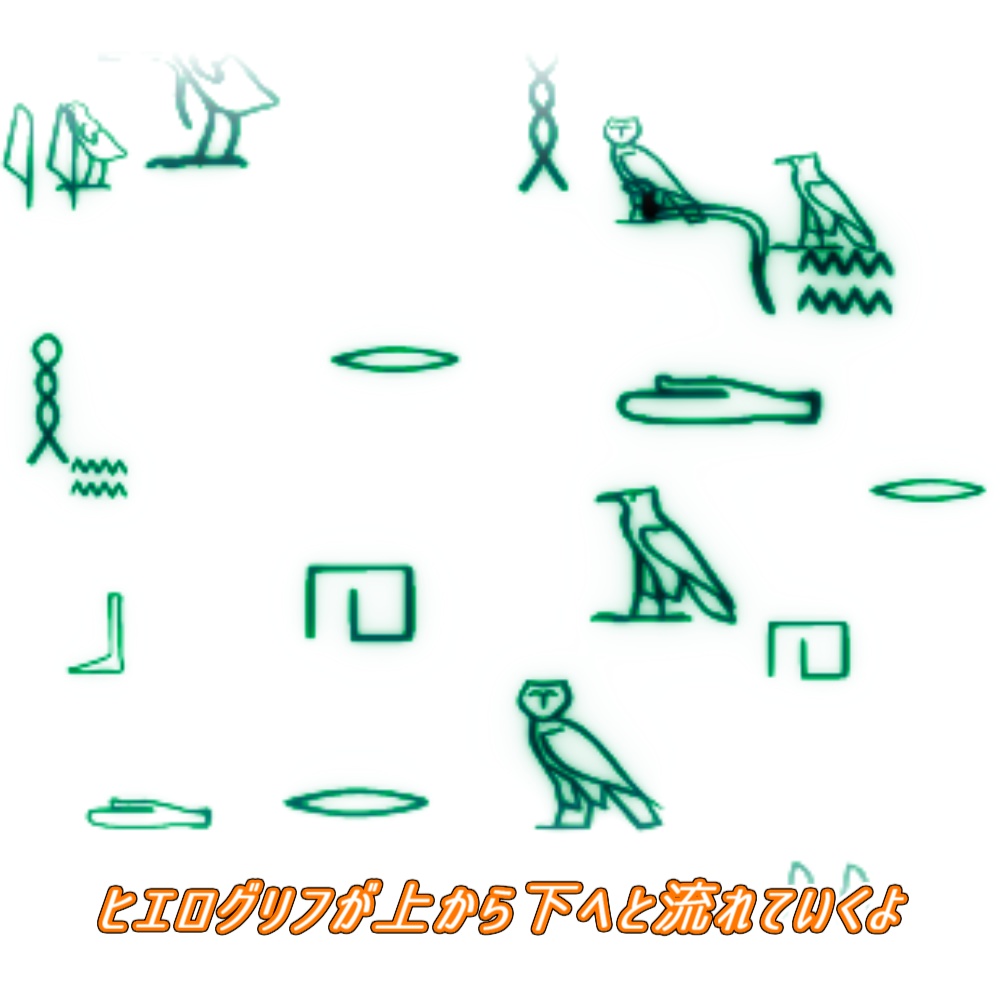 【APNG+動画素材】ヒエログリフ縦流れ【ループ+透過有】