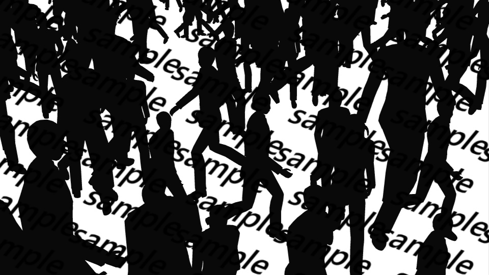 【APNG+動画】歩く!? 雑踏シルエット【ループ+透過有】