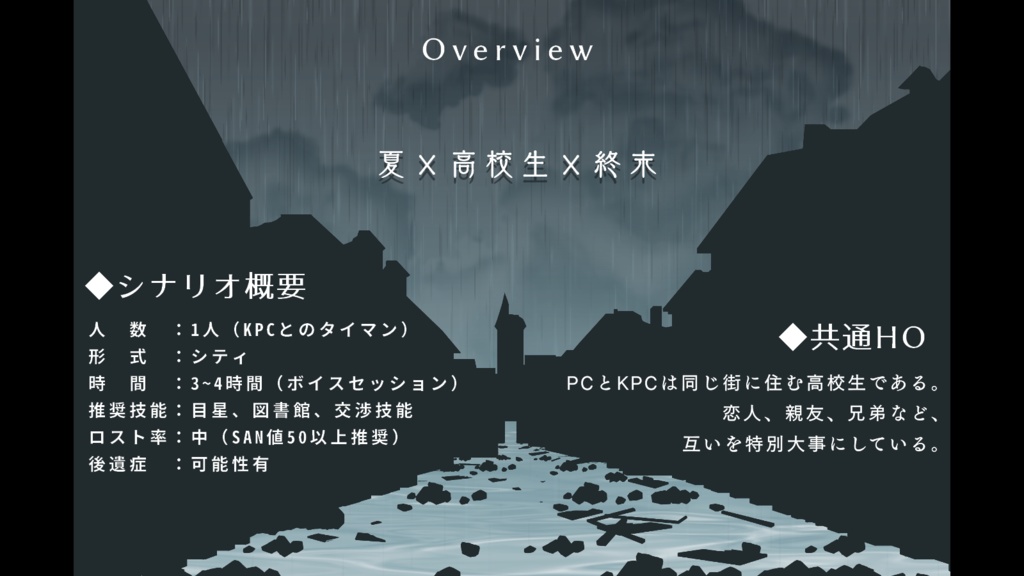 【CoC 夏休み終末シナリオ】さらば、ぼくらの青夏よ SPLL:E189061
