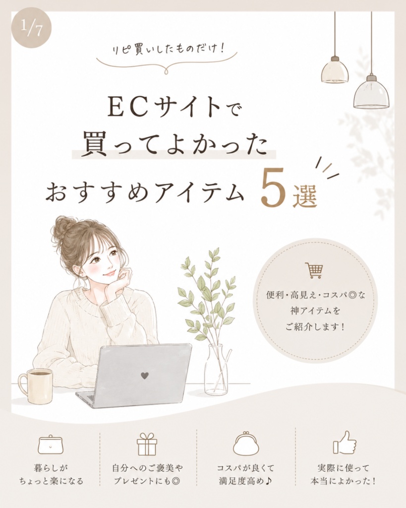 【Instagramテンプレート】おすすめ商品用7枚