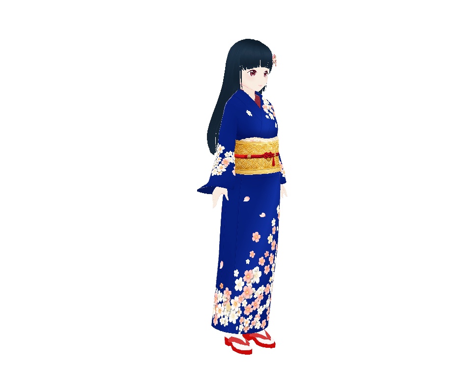 着物(桜ネイビー)|レイナ|Sakura Navy Kimono for VRoid