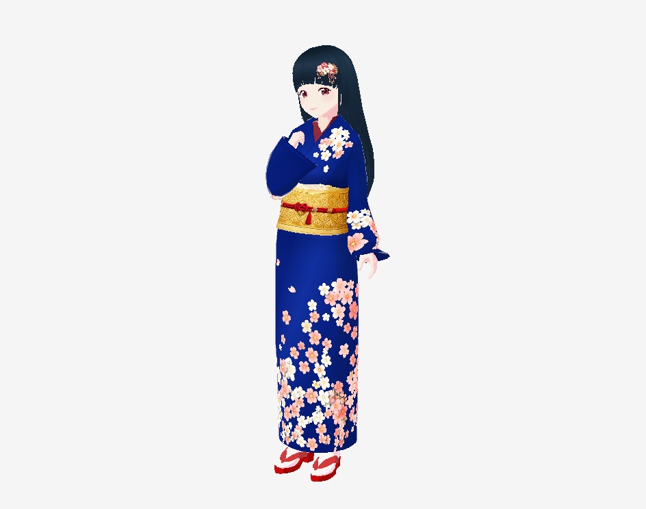 着物（桜ネイビー）｜レイナ｜Sakura Navy  Kimono for VRoid