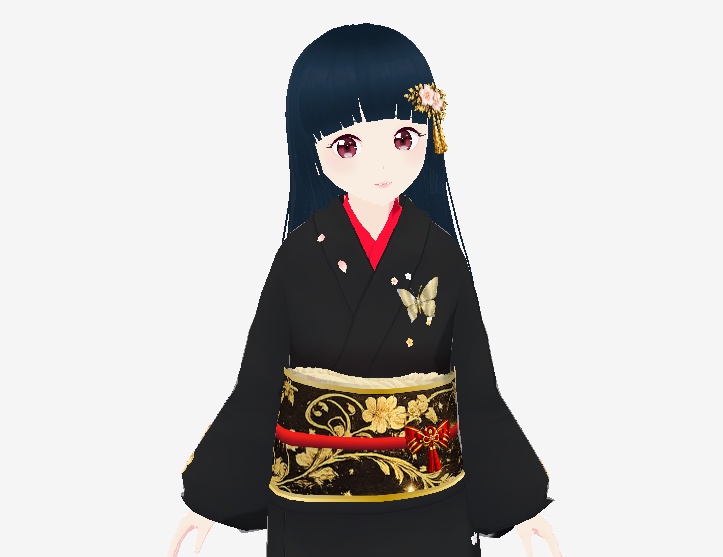 着物(桜ミッドナイト)|レイナ|Midnight Sakura Kimono for VRoid