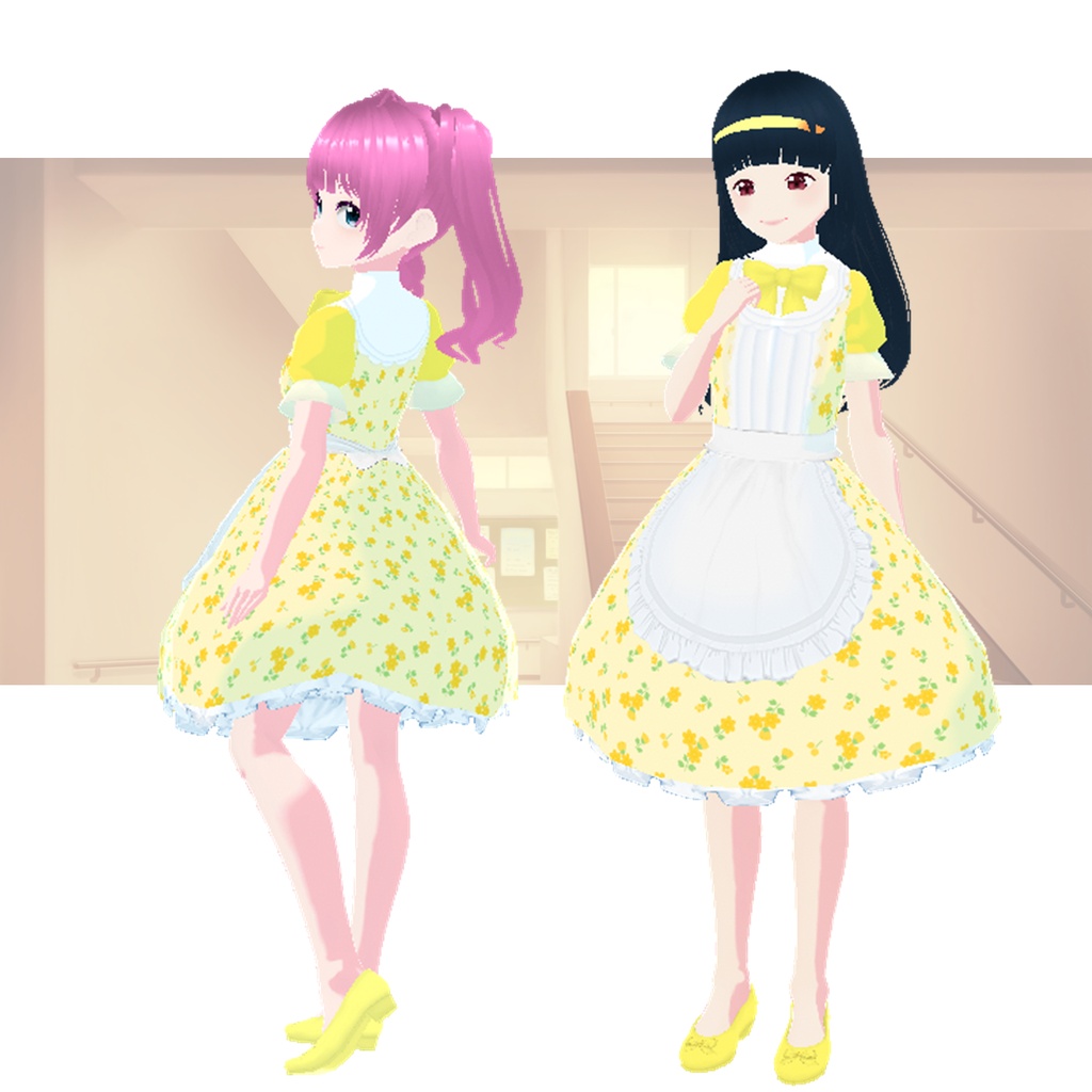 学園祭カフェ(イエロー)|School Festival Cafe Outfit for VRoid