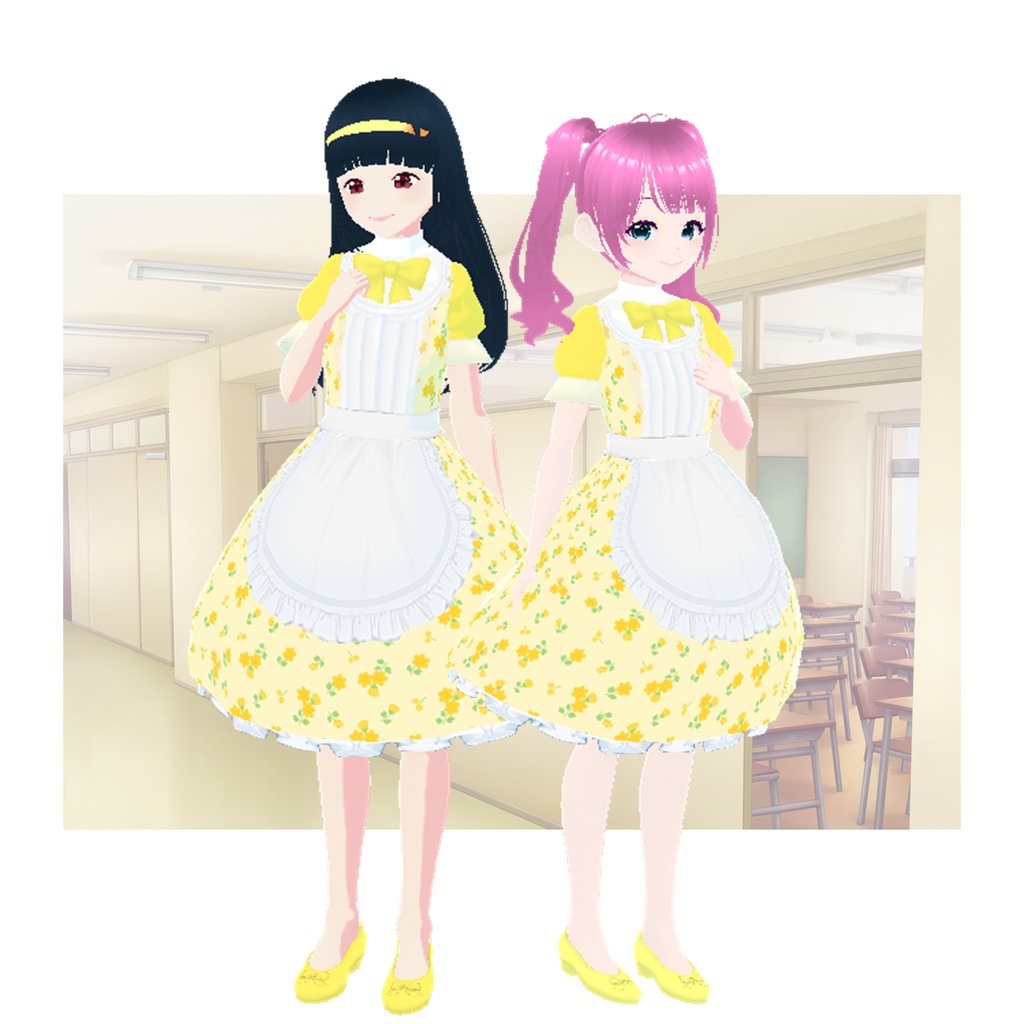 学園祭カフェ（イエロー）｜School Festival Cafe Outfit for VRoid