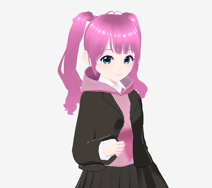 制服パーカー(双子コーデ、ピンクと黒)