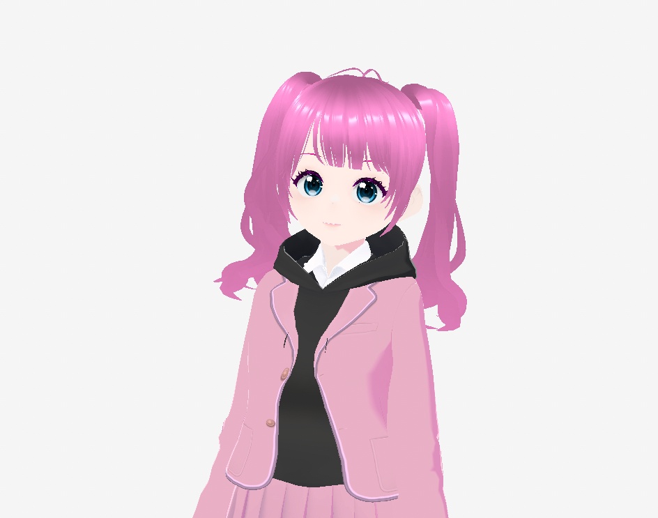 制服パーカー(双子コーデ、ピンクと黒)