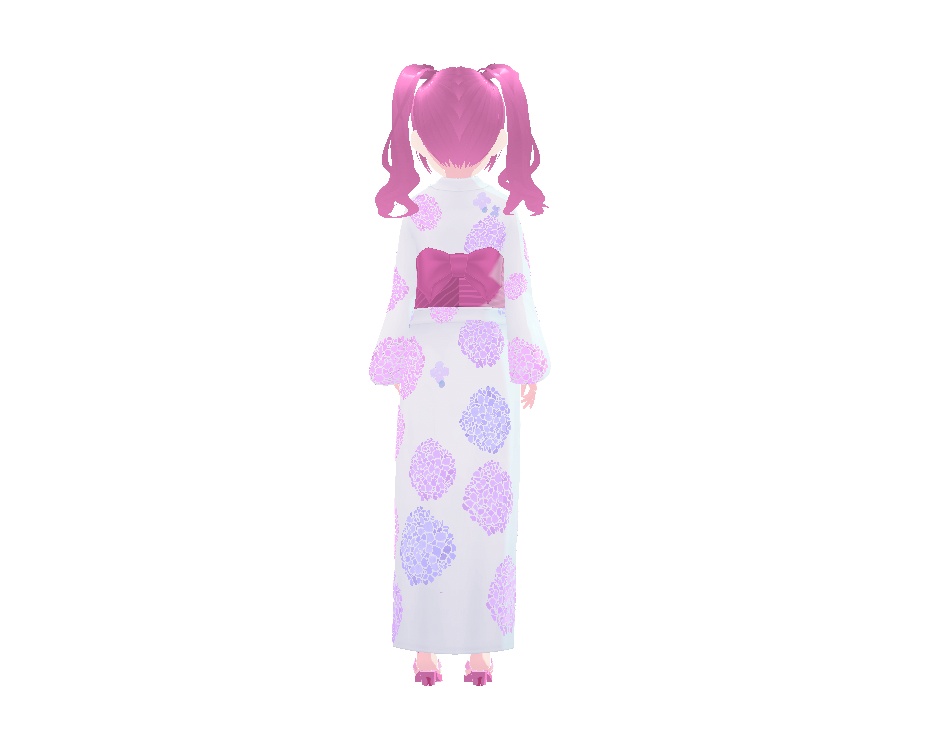 浴衣、あじさい(白)| Hydrangea Yukata (White)