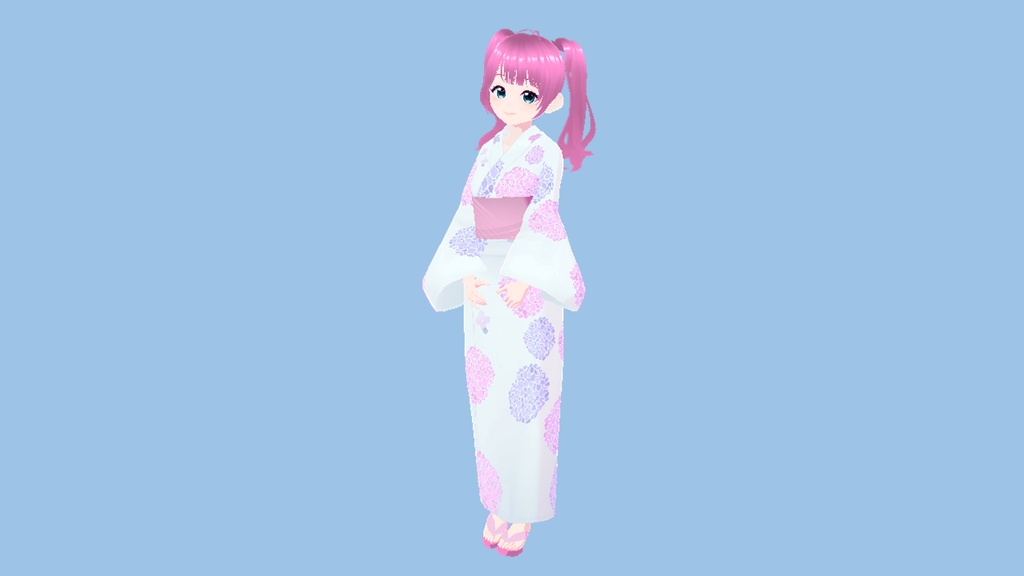 浴衣、あじさい(白)| Hydrangea Yukata (White)