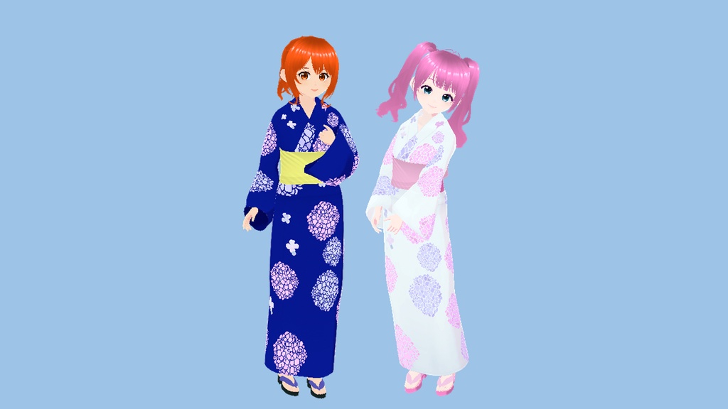浴衣、あじさい(白)| Hydrangea Yukata (White)
