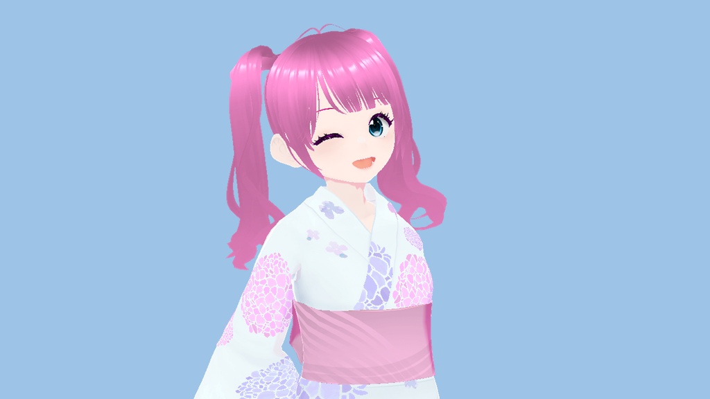 浴衣、あじさい（白）| Hydrangea Yukata (White) 