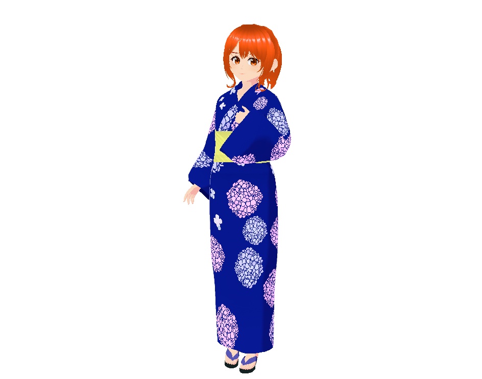 浴衣、あじさい(青)| Hydrangea Yukata (Blue)