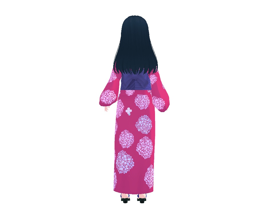 浴衣、あじさい(桃紅)|Hydrangea Yukata (Rose Pink)