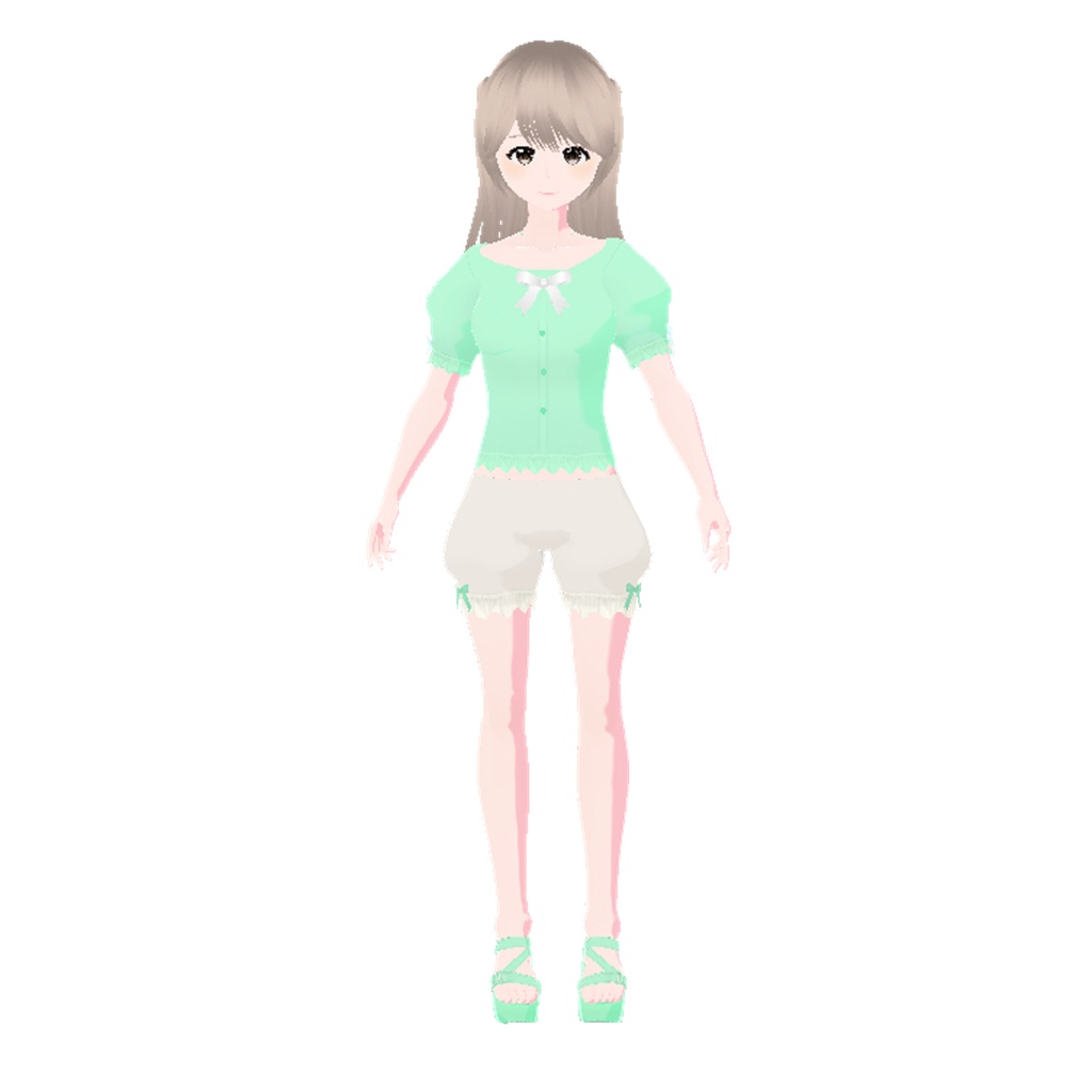 夏ふんわりコーデ(ピンク&ライム)| Summer Soft Outfit (Pink & Lime)
