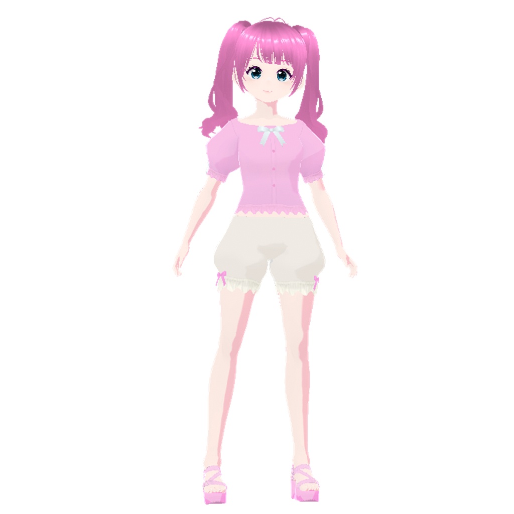 夏ふんわりコーデ(ピンク&ライム)| Summer Soft Outfit (Pink & Lime)