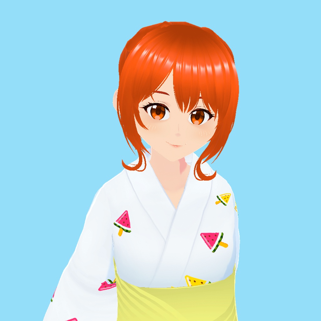浴衣(スイカアイス、白)|Watermelon Ice Pops Yukata (White)