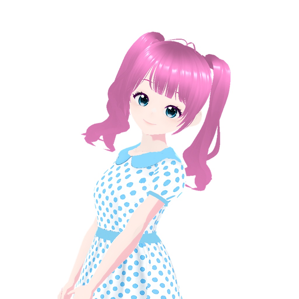 ドットワンピース(水色)|Polka Dot Dress (Light Blue)
