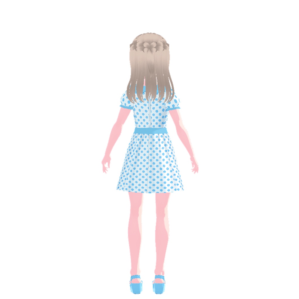 ドットワンピース(水色)|Polka Dot Dress (Light Blue)