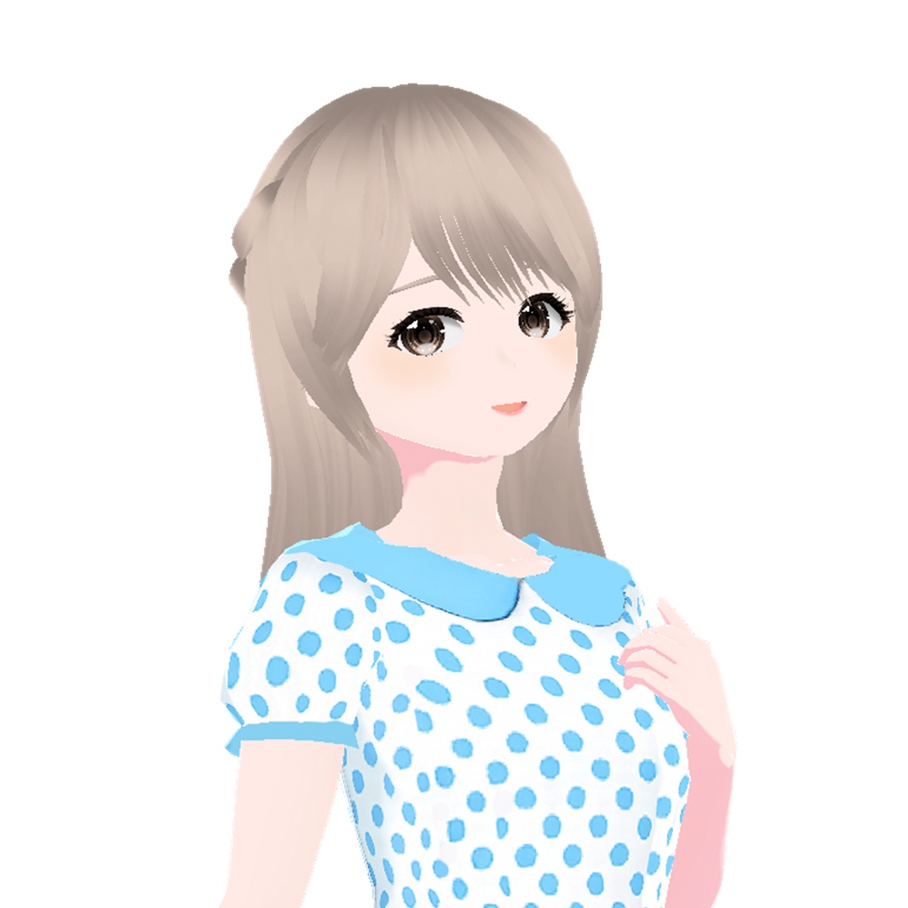 ドットワンピース(水色)|Polka Dot Dress (Light Blue)