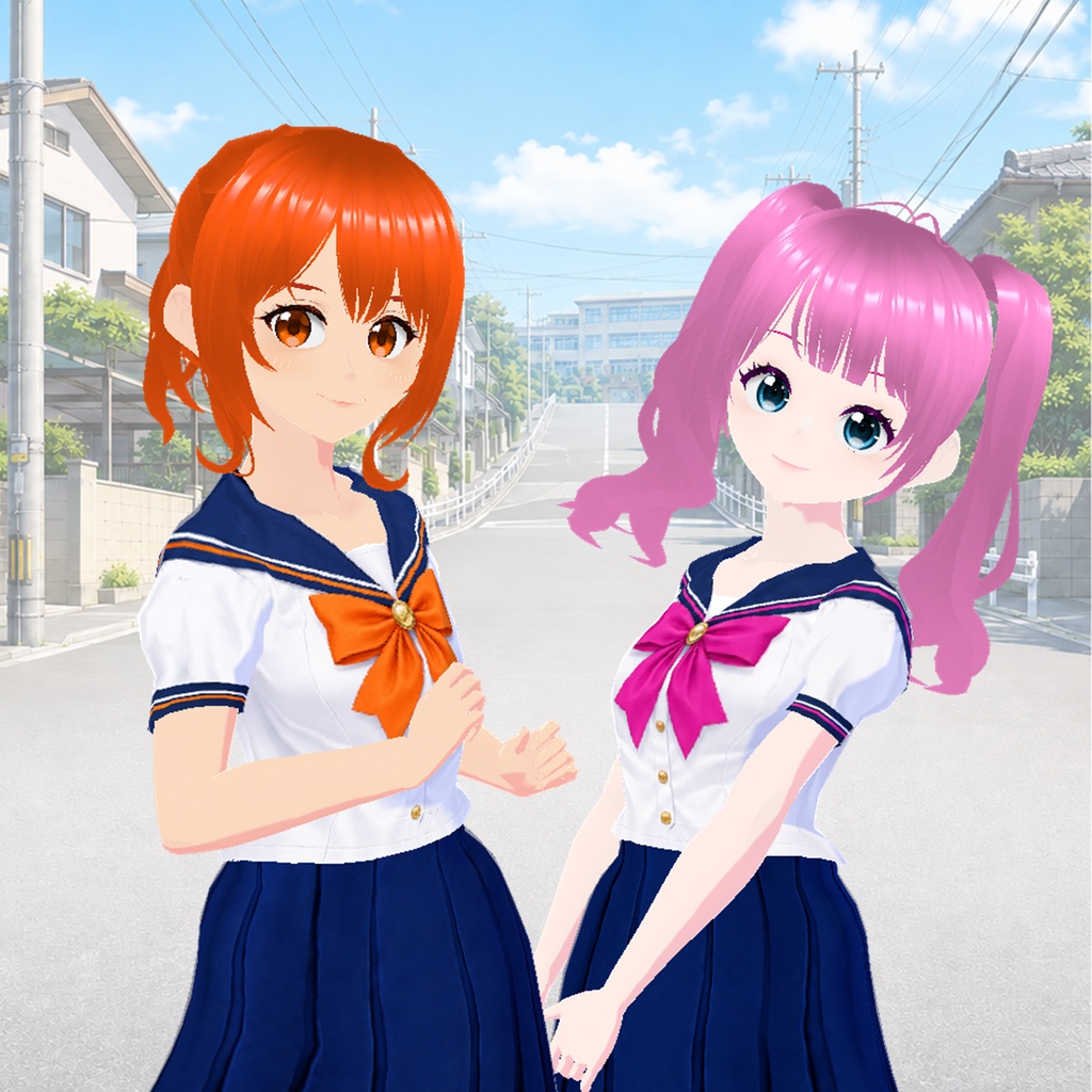 セーラーフリル(オレンジ・ピンク)|Sailor Frill Outfit (Orange & Pink)