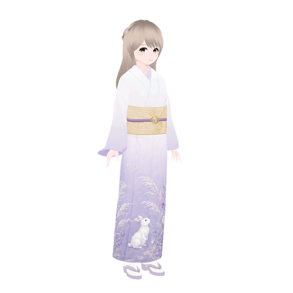 着物(月見うさぎ)|Kimono (Moon-Gazing Rabbit)