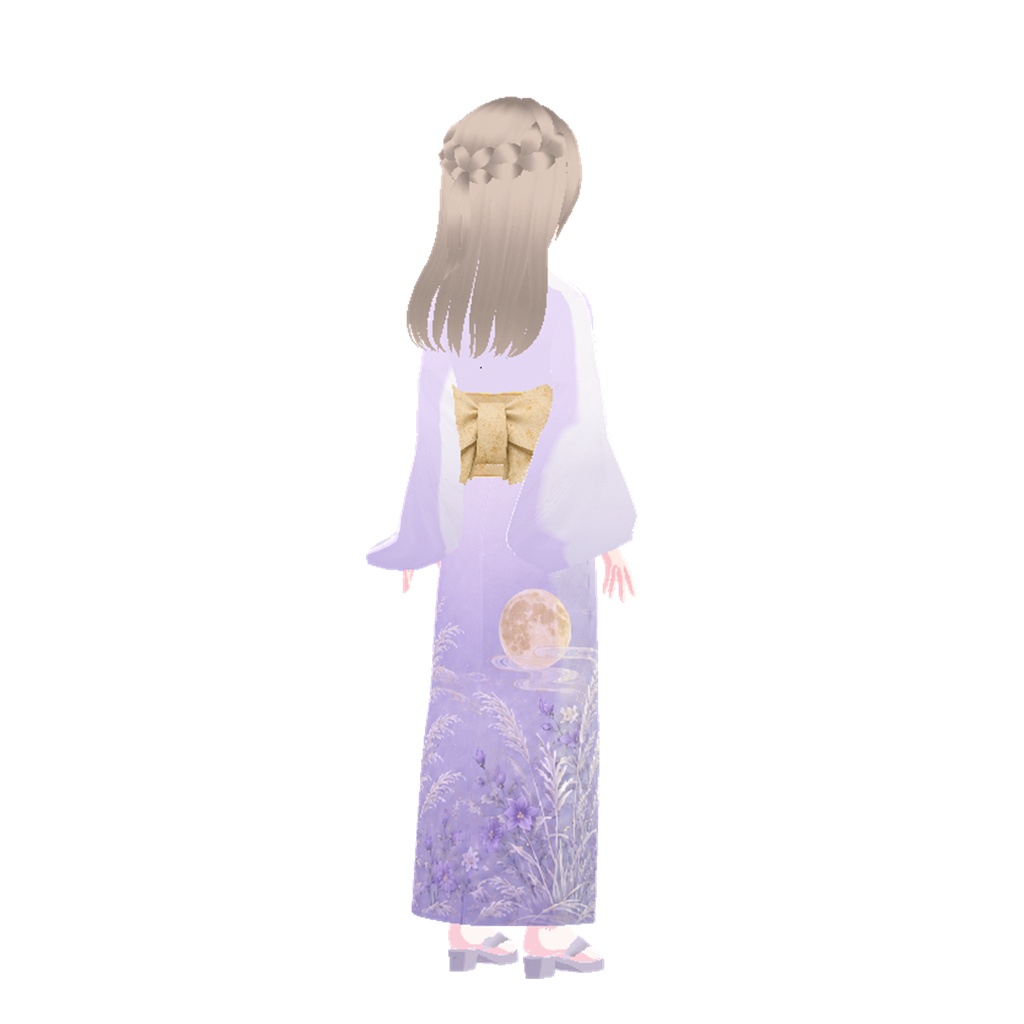 着物(月見うさぎ)|Kimono (Moon-Gazing Rabbit)