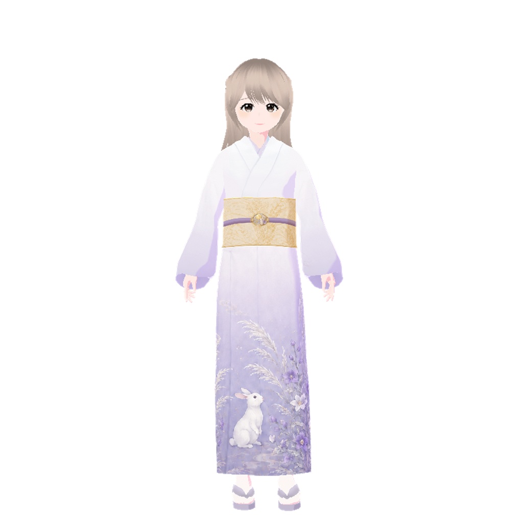 着物(月見うさぎ)|Kimono (Moon-Gazing Rabbit)