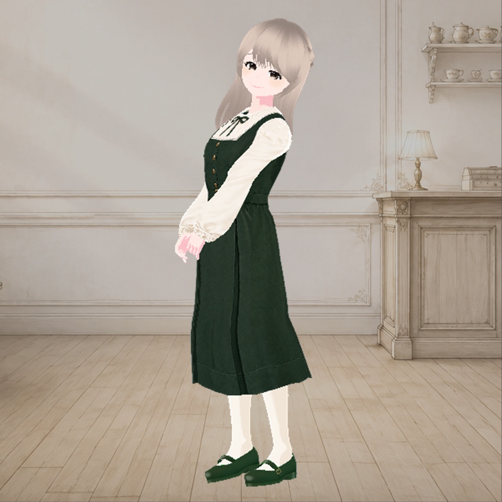 クラシカルジャンパーワンピ(深緑)|Classic Jumper Dress (Deep Green)