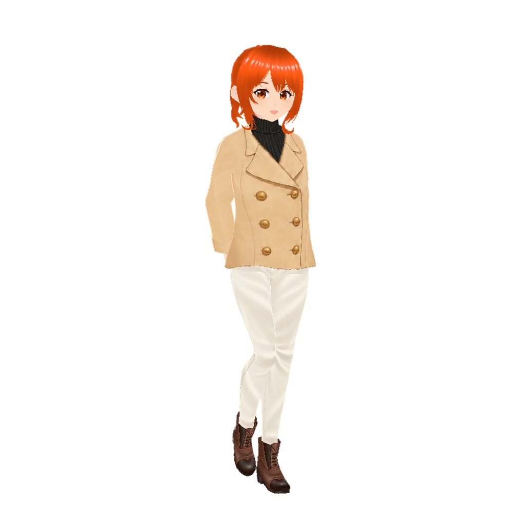 トレンチパンツ(ベージュ)|Trench-Style Pants Outfit (Beige)【VRoid衣装】