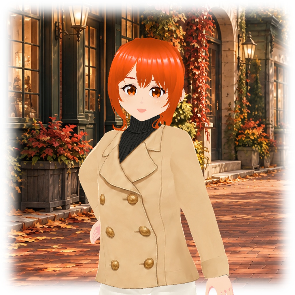 トレンチパンツ(ベージュ)|Trench-Style Pants Outfit (Beige)【VRoid衣装】