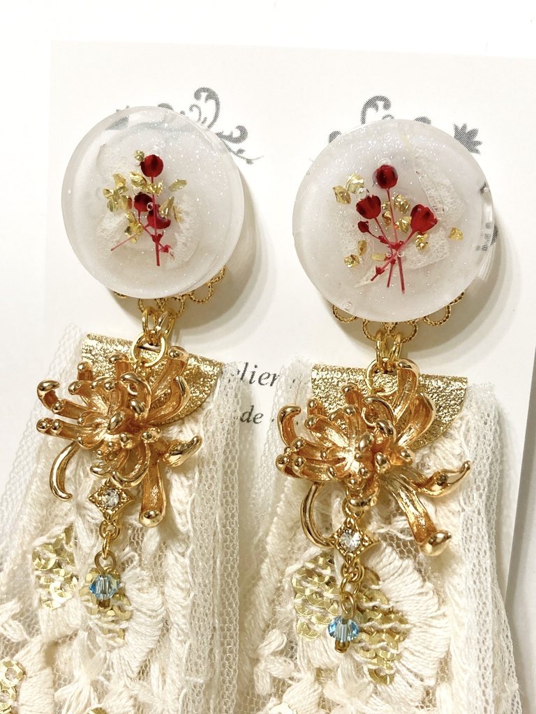 インド刺繍リボンの耳飾り【刀剣乱舞】