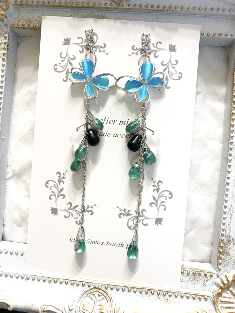 蝶々と雫のイヤーアクセサリー【刀剣乱舞】