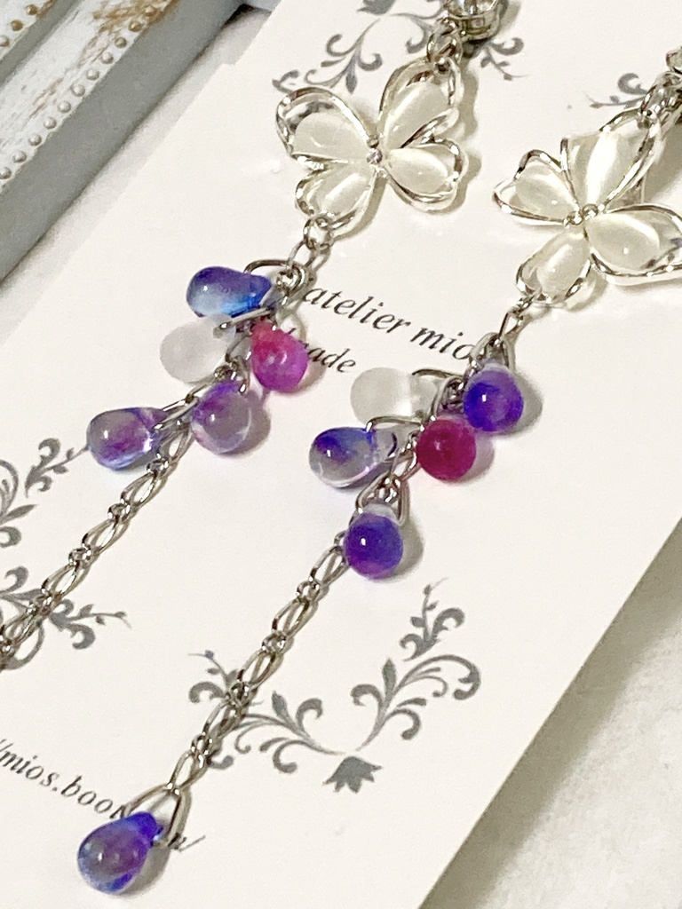 蝶々と雫のイヤーアクセサリー【刀剣乱舞】