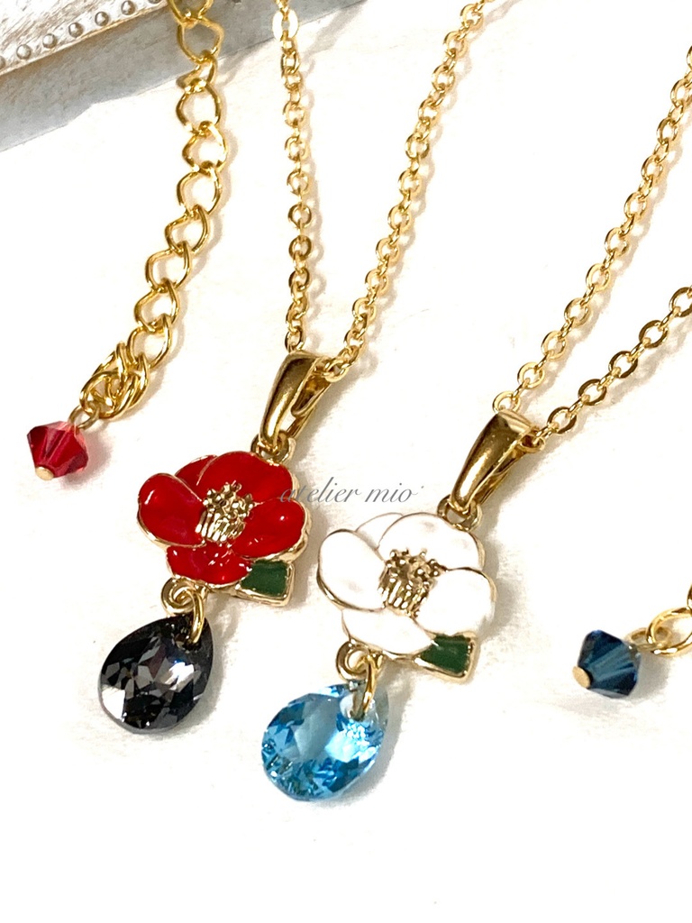 沖田組軽装イメージ 椿の耳飾りと首飾り【刀剣乱舞】