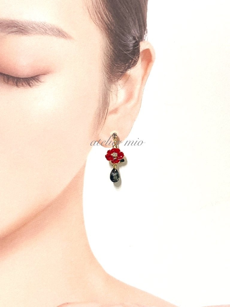 沖田組軽装イメージ 椿の耳飾りと首飾り【刀剣乱舞】