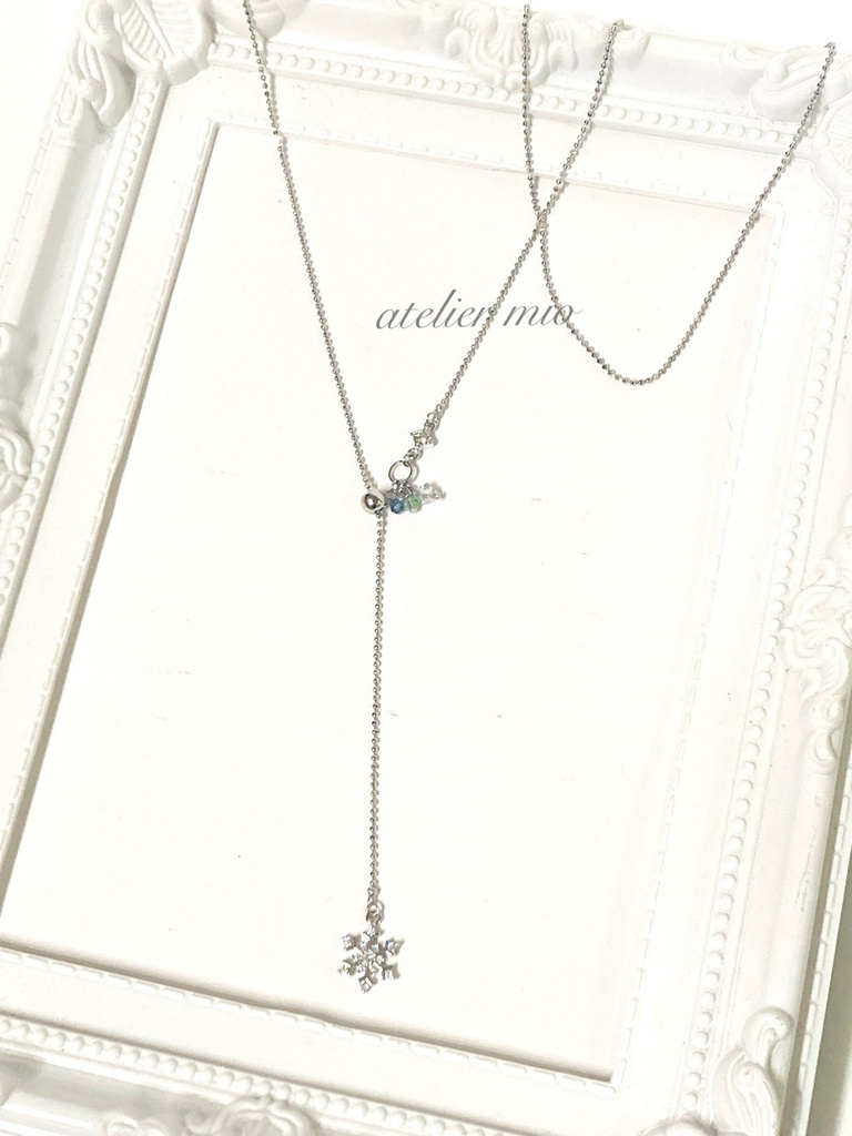 江雪左文字イメージ 雪片のイヤーアクセサリー・ロングネックレス【刀剣乱舞】