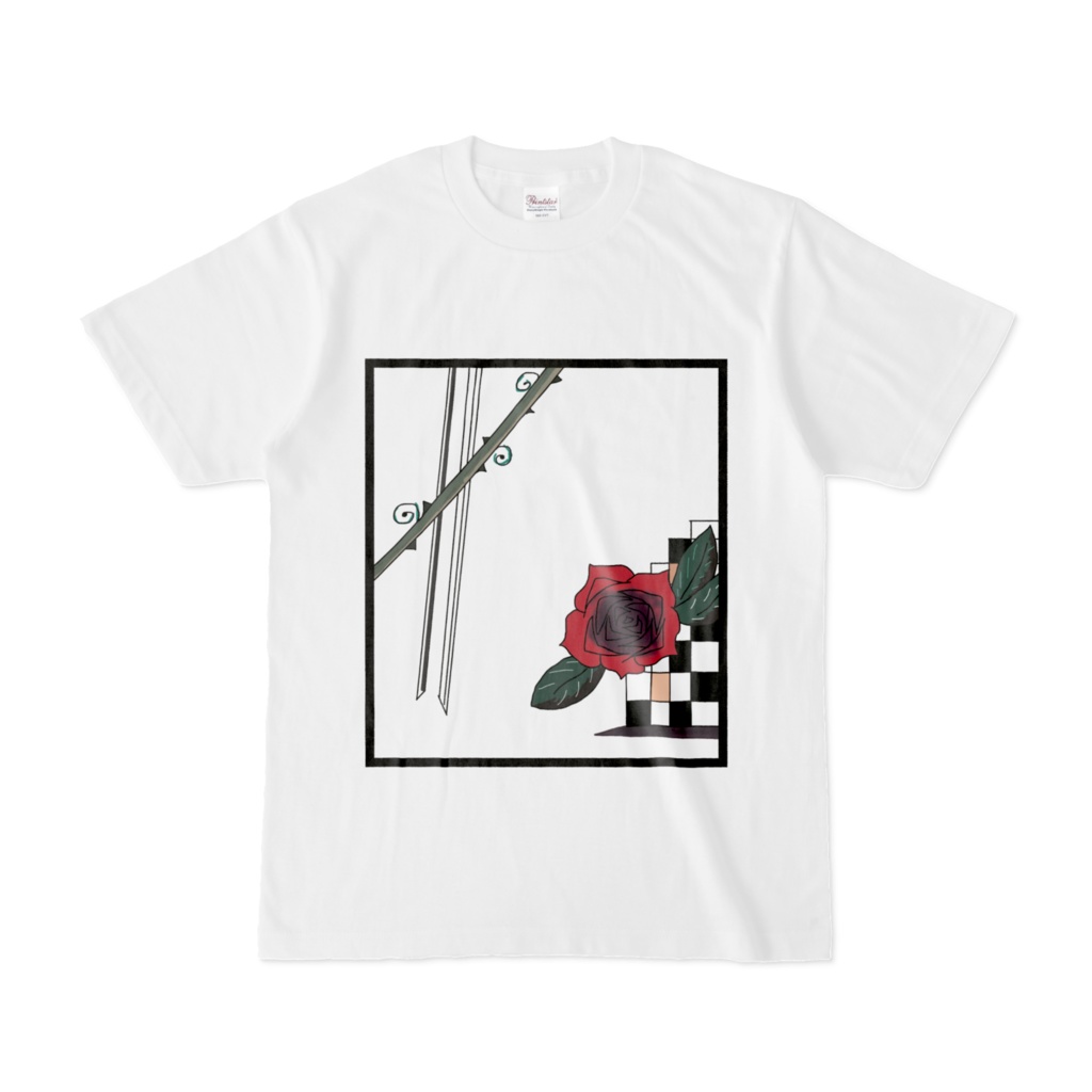 バラ Tシャツ ホワイト