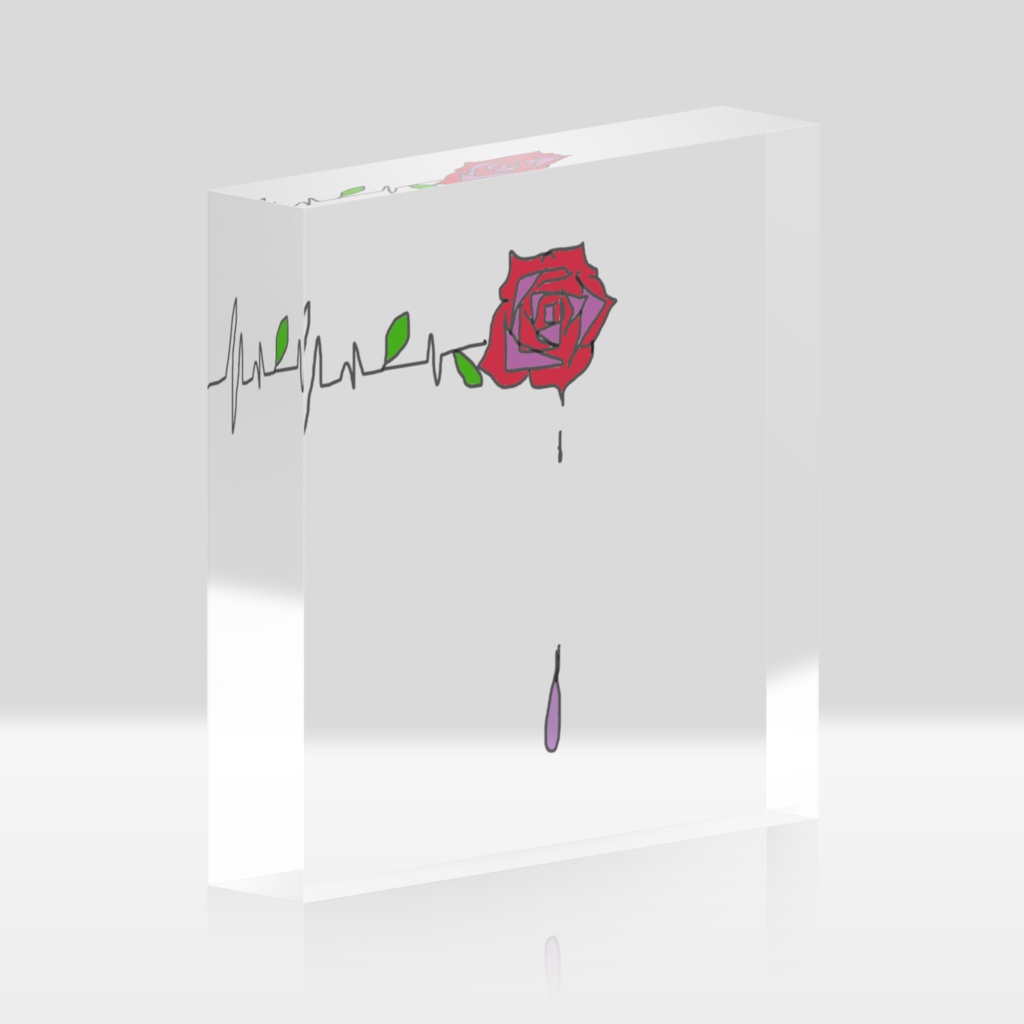 バラ 花柄 アクリルブロック