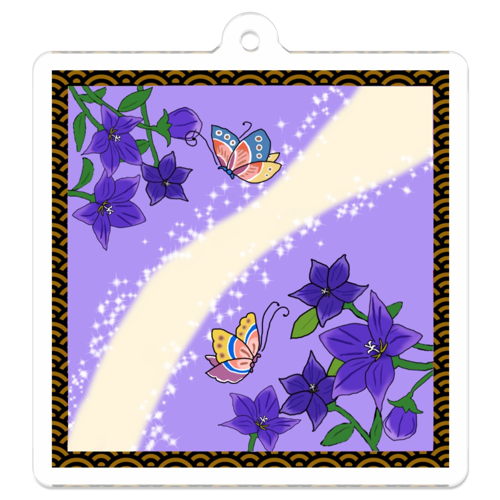 桔梗 和柄 アクリルキーホルダー