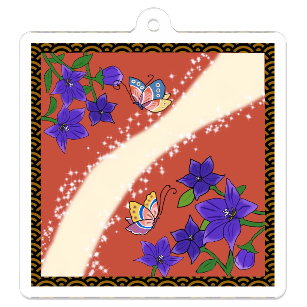 桔梗 和柄 アクリルキーホルダー