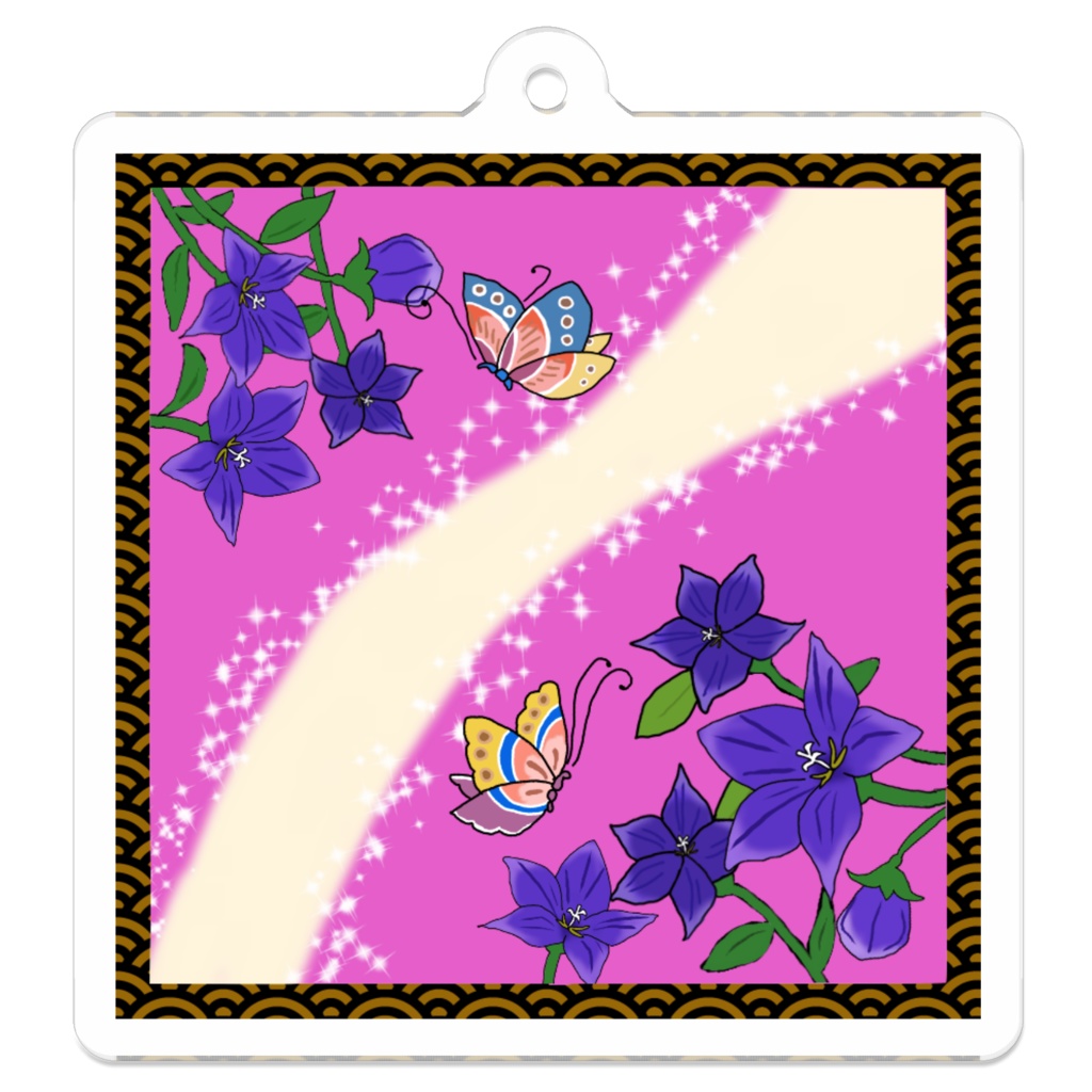 桔梗 和柄 アクリルキーホルダー