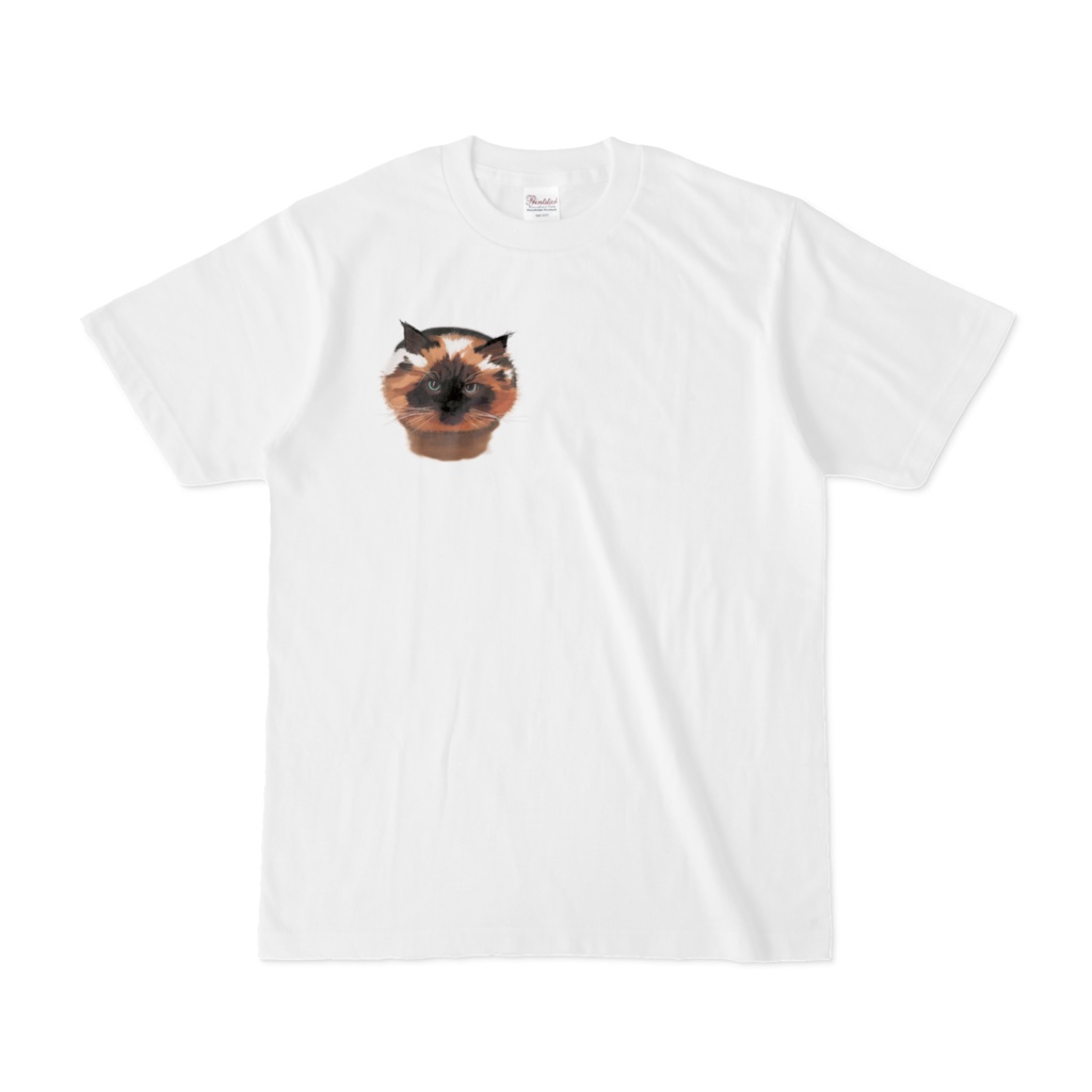 ひょっこりねこ ヒマラヤン Tシャツ 右胸 ホワイト