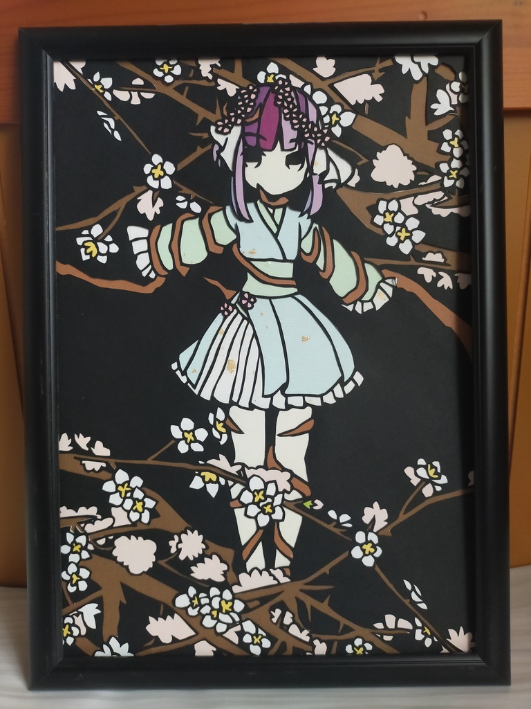 切り絵 十二ノ花-2月ウメ（紫） - torikoronchi - BOOTH