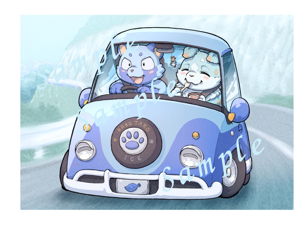 あいすくん×ラクたぬ仲良しドライブ アクキー