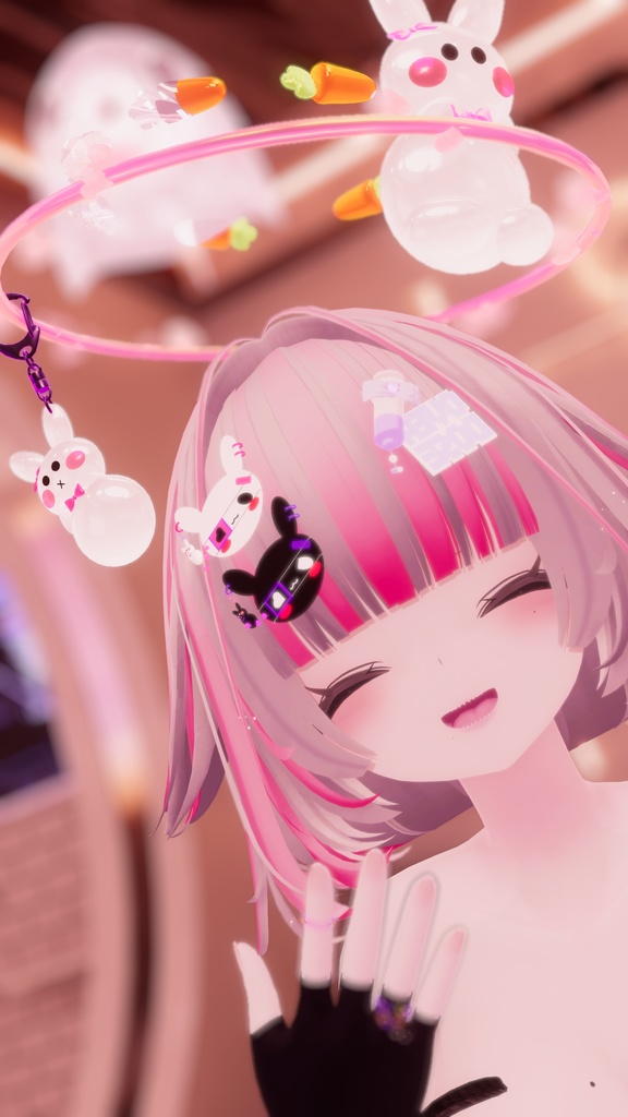 ♡病みうさヘイロー♡　白うさぎと黒うさぎ