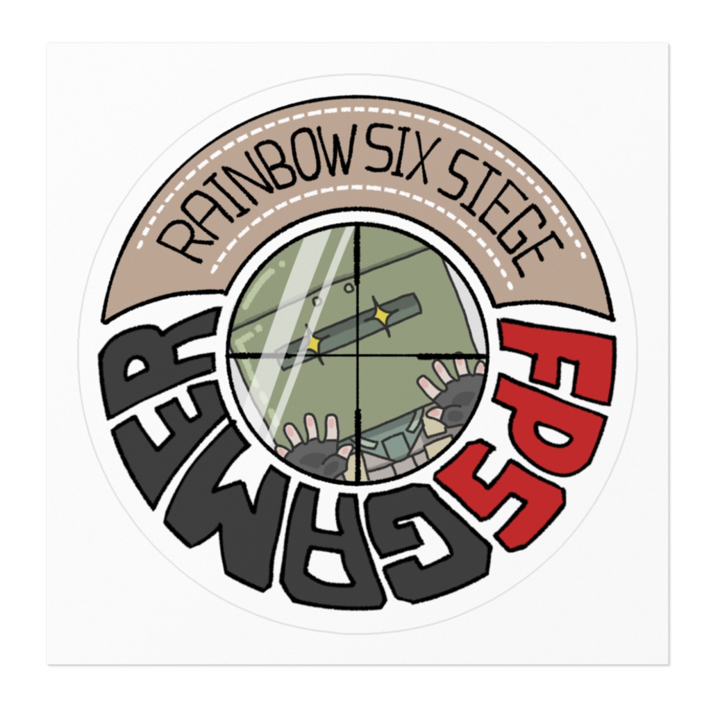 【R6S】ステッカー 100×100mm