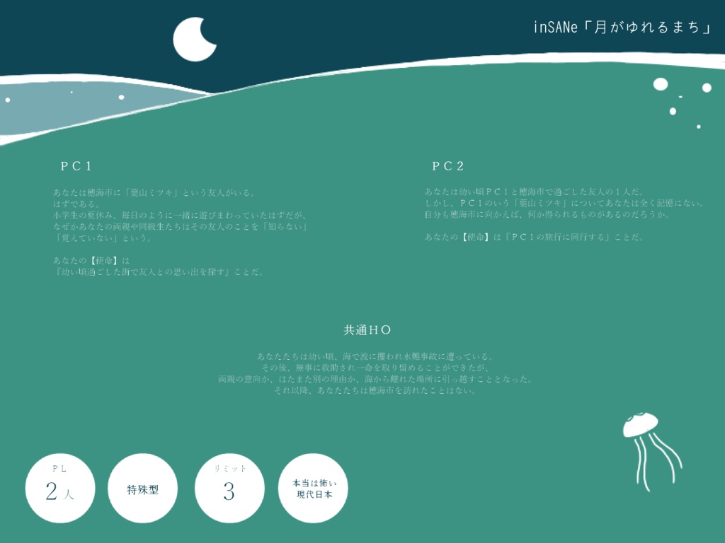 インセインシナリオ『月がゆれるまち』