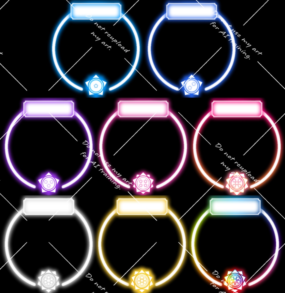 【IRIAMファンバッチアイコンリング】☆1～8までのネオン調リング素材